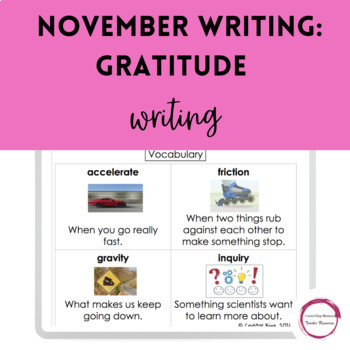 Preview of  November Writing: Gratitude 