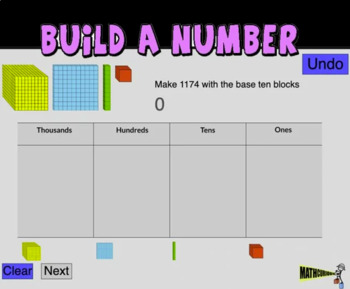 Preview of “Number Builder 4D” (A digital activity/tool with base 10 blocks)
