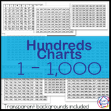 Number Charts 1 to 1,000:  Hundreds Charts