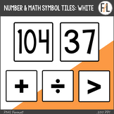  Numbers Clipart, 0-120, Math Symbols - WHITE