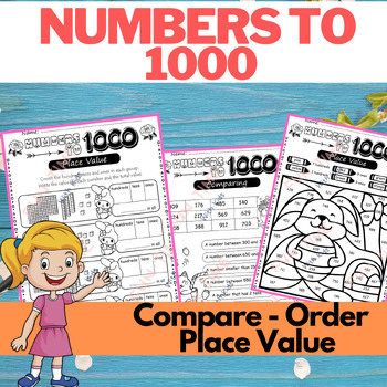 Preview of Numbers to 1000 worksheet/ Place value, read, write, compare numbers to 1000