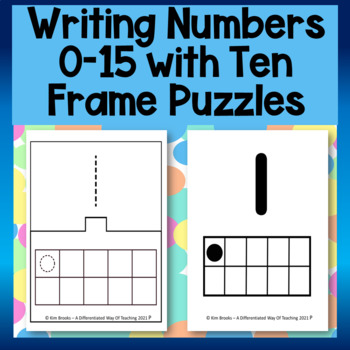 Preview of  Numeracy Writing Numbers 0-15 Ten Frame Puzzles Subitizing and Posters