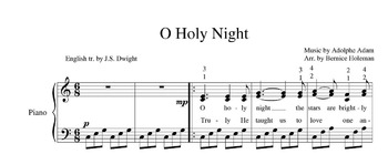 "O Holy Night" An Intermediate Level Piano Sheet Music Christmas Song