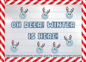 Preview of 'OH DEER! WINTER IS HERE!' bulletin board with activity | Christmas Bulletin