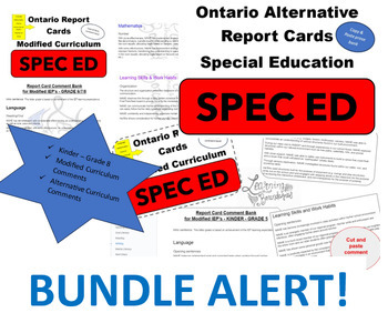 Preview of ** ONTARIO SPECIAL EDUCATION REPORT CARD BUNDLE **