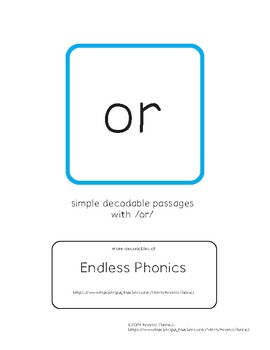 Preview of /OR/ Decodable Passages - R-Controlled Vowel OR