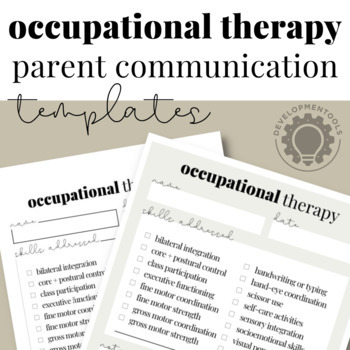 Preview of OT: Parent Communication Note Templates (Great for School Therapists!)