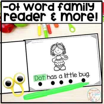 Preview of -OT Word Family Reader-Includes a Book, Sight Word Cards, & Matching