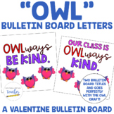 "OWL" Valentine Bulletin Board Letters and Owl Blacklines