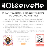 #ObserveMe Classroom Sign (Editable)