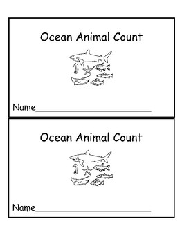 Preview of "Ocean Animal Count" Emergent Reader - Numbers/Handwriting/Vocabulary