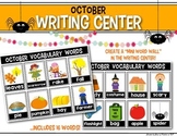 Mini Word Wall {October} for the Writing Center - Interactive!