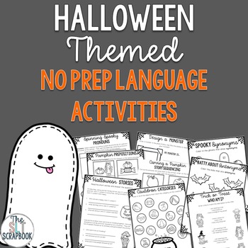 Preview of Halloween Language Activities Pack- No Prep- Speech Therapy, EAL/EFL/ELA