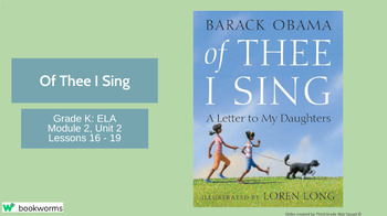 Preview of "Of Thee I Sing" Google Slides- Bookworms Supplement