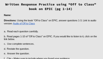Preview of "Off to Class" pages 1-14 Short Response Questions