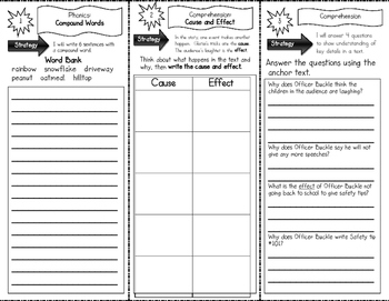 Preview of "Officer Buckle and Gloria" Skills Trifold aligned to Journeys Lesson 15