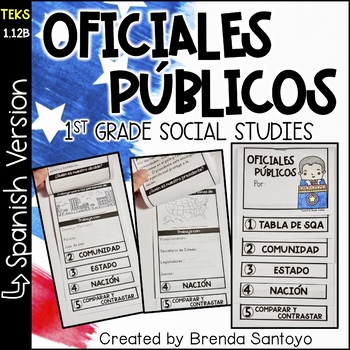 Preview of "Oficiales públicos" Mini Flip Book - 1st grade 1.12B
