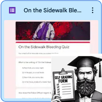 Preview of "On the Sidewalk Bleeding" Quiz, Self Grading Google form