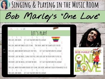 Preview of "One Love" Bob Marley Book Lesson | Song, Percussion, Boomwhacker, & Composition