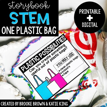 Preview of {One Plastic Bag} DIGITAL + PRINTABLE Storybook STEM - Earth Day STEM Activities