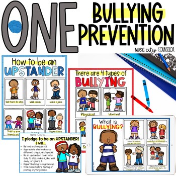 Preview of One by Kathryn Otoshi Bullying Prevention Upstanders Digital & Printable