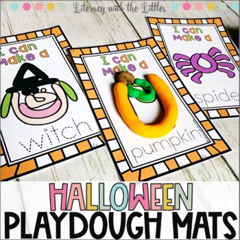 Preview of Halloween Playdough Mats | Fine Motor Center | October Class Party Activity