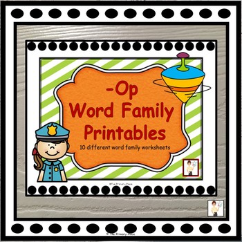 -Op Word Family Printable Worksheets by The Primary Place | TpT