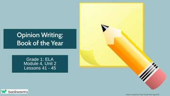 Preview of "Opinion Writing: Book of the Year" Google Slides- Bookworms Supplement