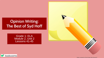 Preview of "Opinion Writing: The Best of Syd Hoff" Google Slides- Bookworms Supplement