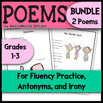 Preview of 2 Poems About Opposites for Teaching Poetry Traits, Fluency, Antonyms, and Irony