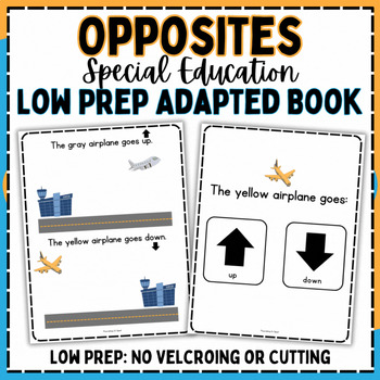 Preview of "Opposites" Special Education Adapted Book and Comprehension - Low Prep - ESL