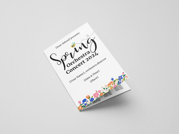 Preview of [Orchestra] Spring Bee Concert Program Template (11"x8.5" printable)