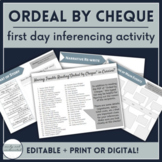 "Ordeal by Cheque" First Day Inferencing Activity for High