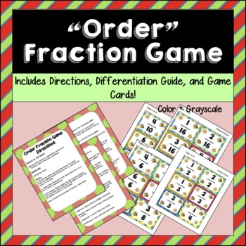 "Order" Fraction Game - Comparing and Ordering Fractions with