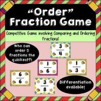 Preview of "Order" Fraction Game - Comparing and Ordering Fractions 3rd - 5th Grade!