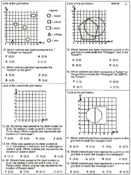 Preview of Ordered Pair: Gr 5 Quizes 20 worksheets + EASEL Ordered Pair Assessment