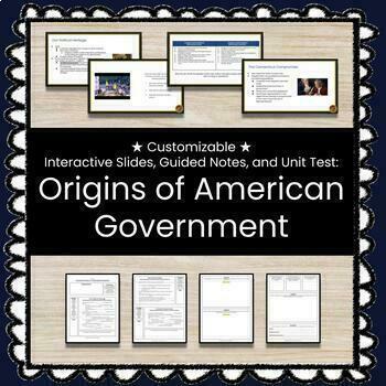Preview of ★ Origins of American Government ★ Unit w/Slides, Guided Notes, and Test