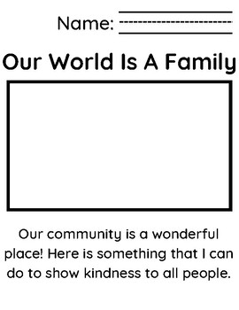 Preview of "Our World Is A Family" Comprehension Activity