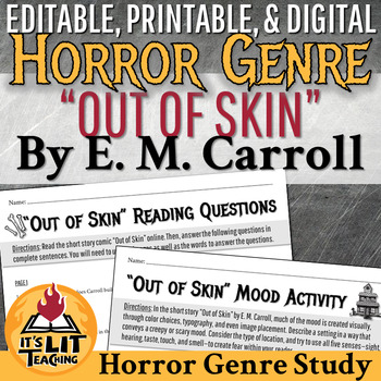Preview of "Out of Skin" by E. M. Carroll Horror Short Story Study | Printable & Digital