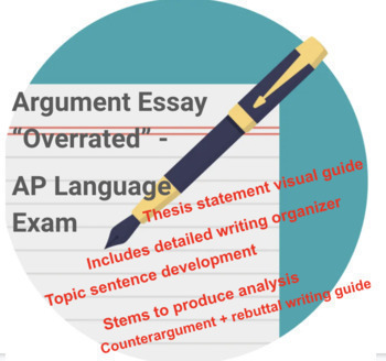 Preview of "Overrated" AP Prompt Argument Essay Writing Organizer + Stems AP Language