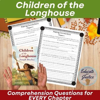 Preview of Historical Fiction Novel Study Children of the Longhouse Comprehension Questions