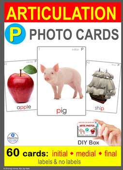 Preview of */P/ Articulation 60 Photo Flash Cards : Speech Therapy