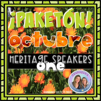 Preview of ¡PAKETÓN! octubre Heritage Speakers | Daily Slides | Vocabulary | Cultura y más
