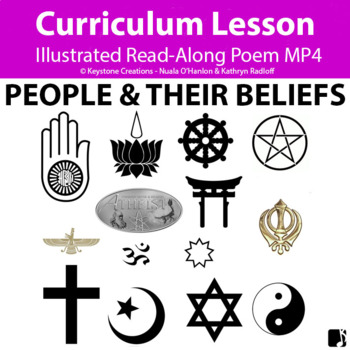 Preview of 'PEOPLE & THEIR BELIEFS' (Grades 3-7) ~Curriculum Poem Video l Digital Learning
