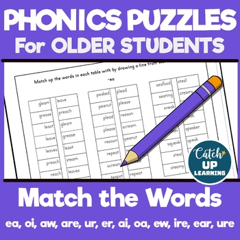 Preview of Phonics for Struggling Readers Match the Sounds 12 Sounds Digraphs Trigraphs