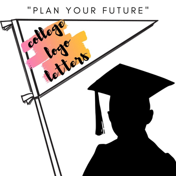 Preview of "PLAN YOUR FUTURE" College Logo Letters Classroom Decor