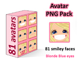 ♡ PNG Pack 81 avatars. Girl Faces. BLONDE, BLUE EYES
