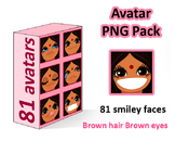♡ PNG Pack 81 avatars. Girl Faces. BROWN HAIR, BROWN EYES