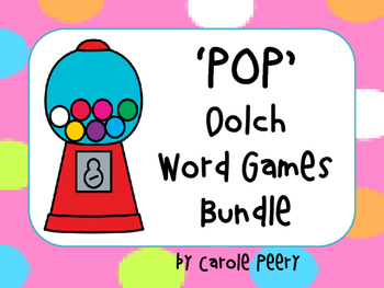 Preview of Dolch Word Games 'POP' Editable