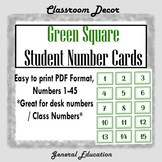 *PRINTABLE* Student Desk/ Identification Numbers- Green Wa